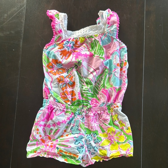 Lilly Pulitzer for Target Pink and Green Romper Tropical Delight - Picture 1 of 4